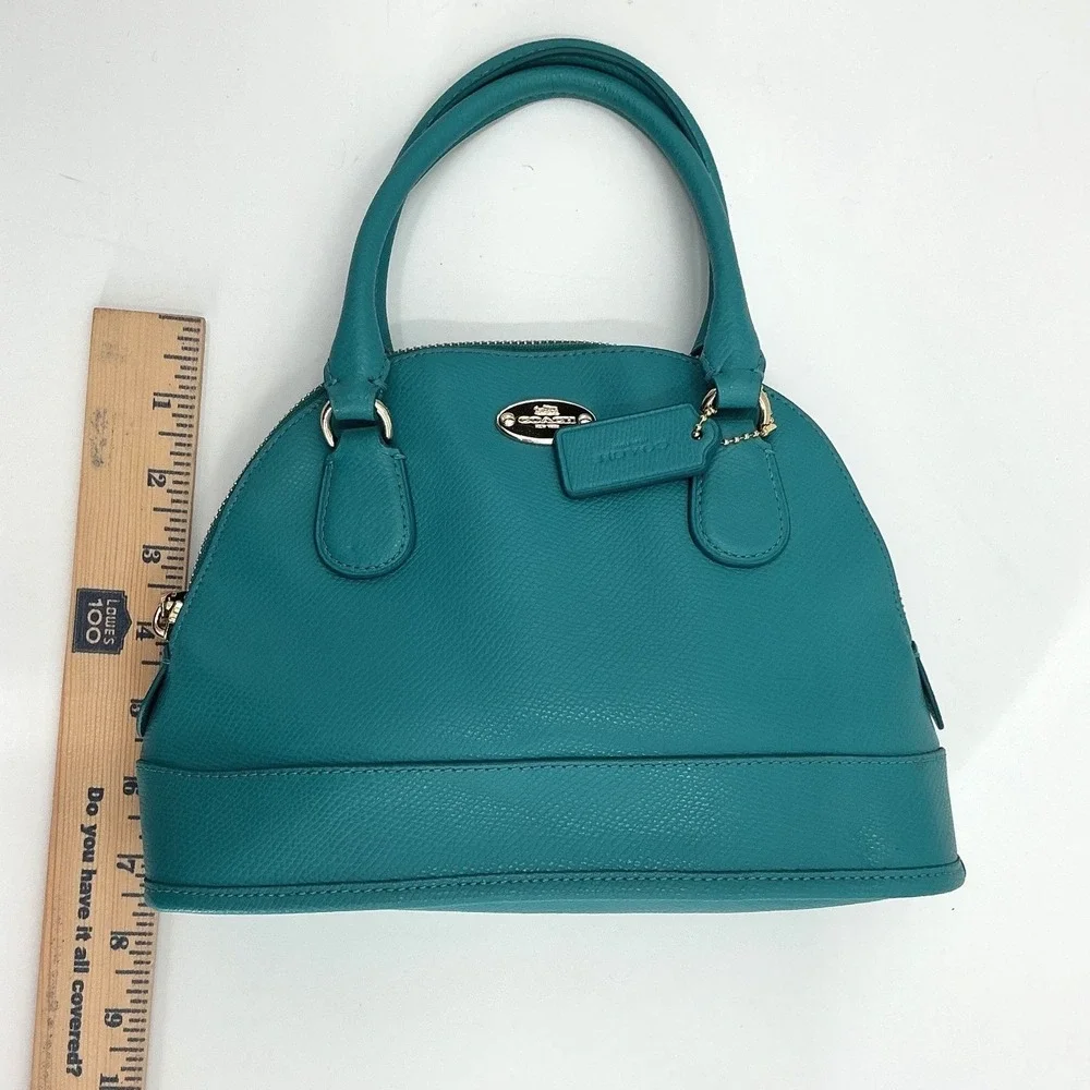 Coach Teal Pebbled Leather‎ Dome Satchel | Excellent Condition